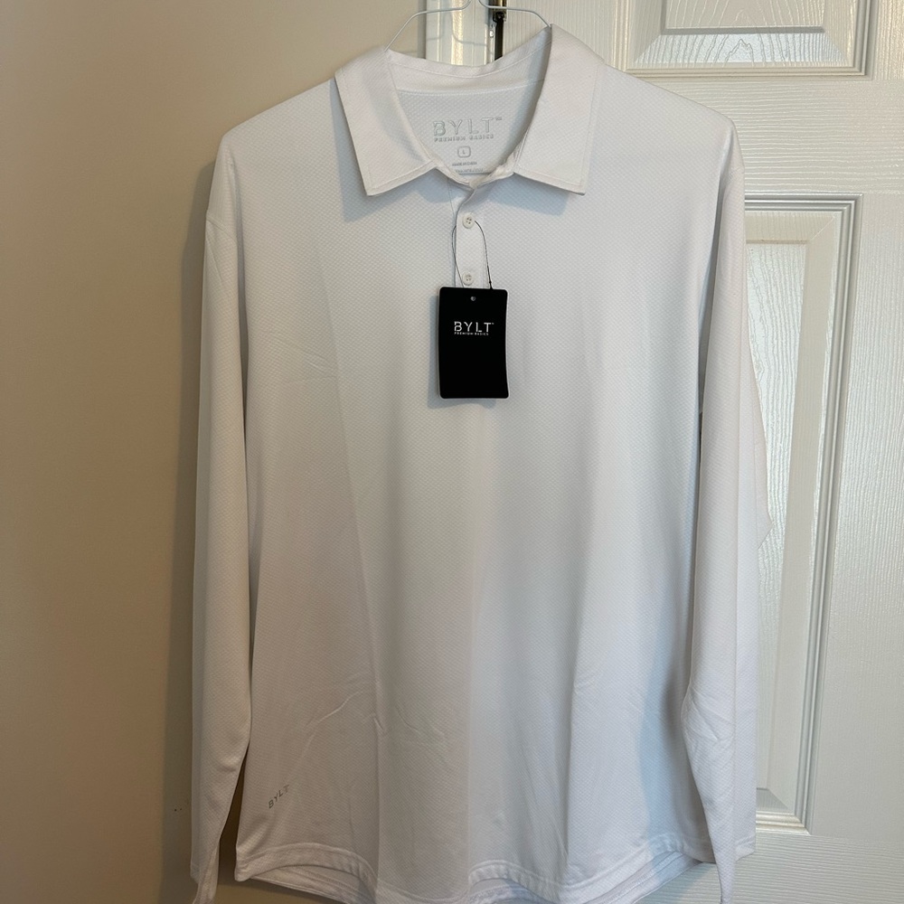 BYLT Men's Performance+ Long Sleeve Polo NWT